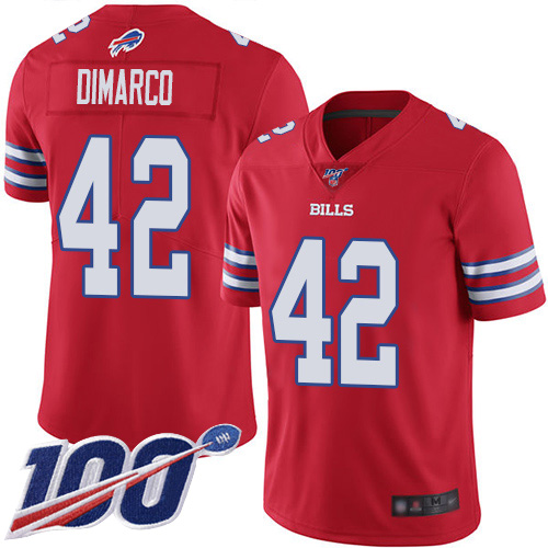Men Buffalo Bills #42 Patrick DiMarco Limited Red Rush Vapor Untouchable 100th Season NFL Jersey->->NFL Jersey